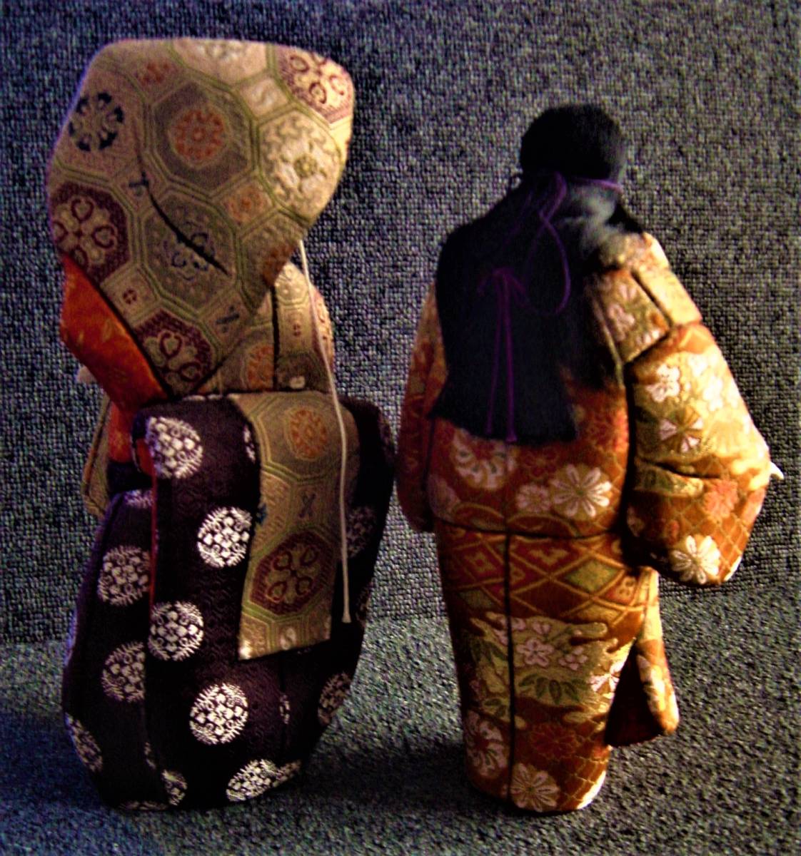 アンティーク置物【能の人形】2体★『熊野』＋『翁』★高さ約27㎝