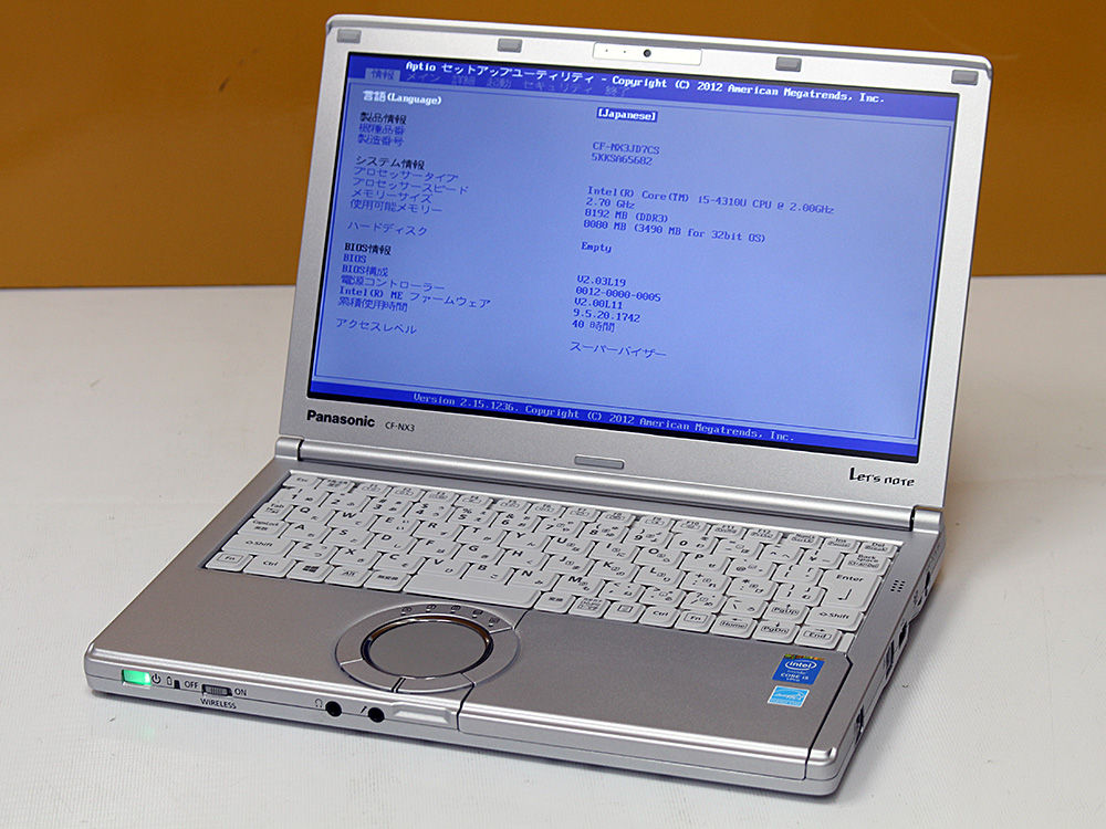 ジャンク☆Panasonic Let's note NX3 CF-NX3EDWCS Core i5 4300U 1.9