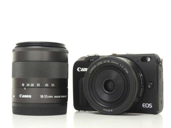美品 Canon キヤノン EOS M2 W ダブルレンズキット ミラーレス 一眼 カメラ F2815814
