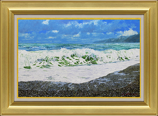 葛西俊逸 「追憶（浅間山）」 油彩 P6号 真作保証 細密圧巻の風景