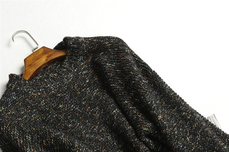 ★★★新品上質　カシミヤ100％　肉厚暖かいミックスニット　セーター　プルオーバー　M　黒★★★　a