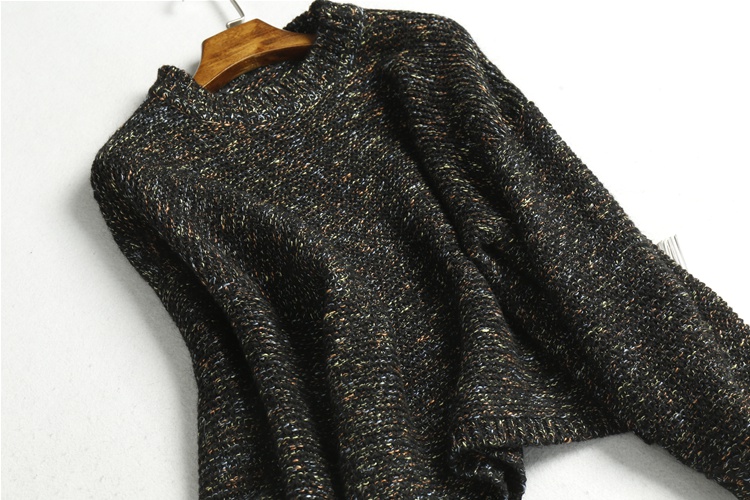 ★★★新品上質　カシミヤ100％　肉厚暖かいミックスニット　セーター　プルオーバー　M　黒★★★　a