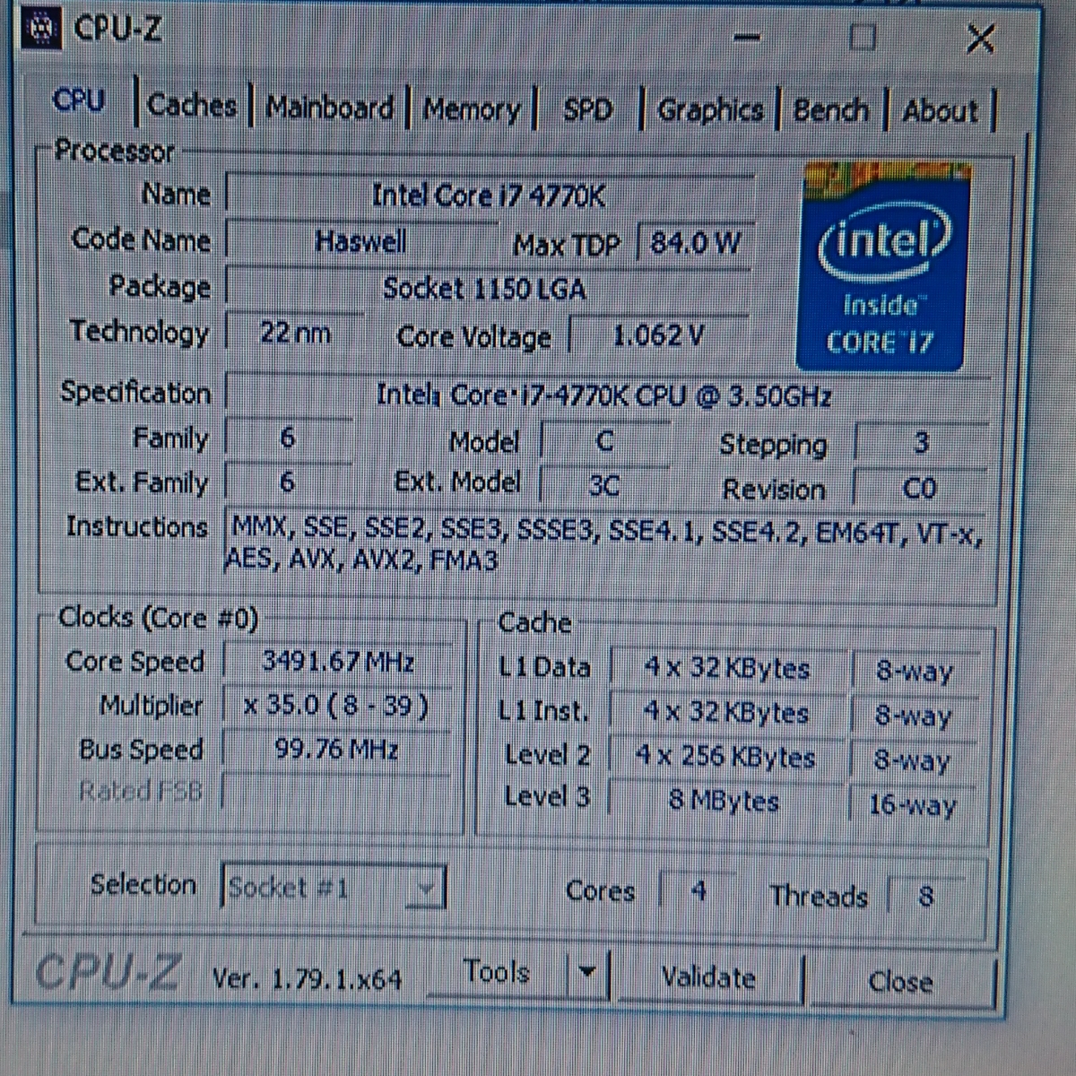 Intel Core i7 4770k 3.50GHz LGA1150 動作確認品 (7C0721) Core i7