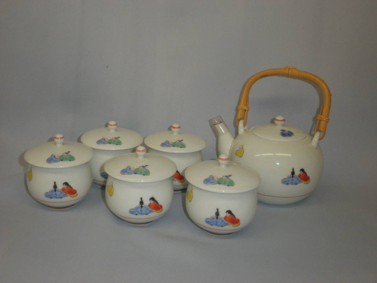 深川製磁　六歌仙　茶器揃　土瓶　蓋付湯呑