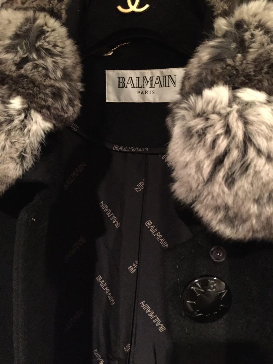 BALMAIN】毛皮 チンチラ カシミヤ 黒 ロングコート バルマン 【公式通販】