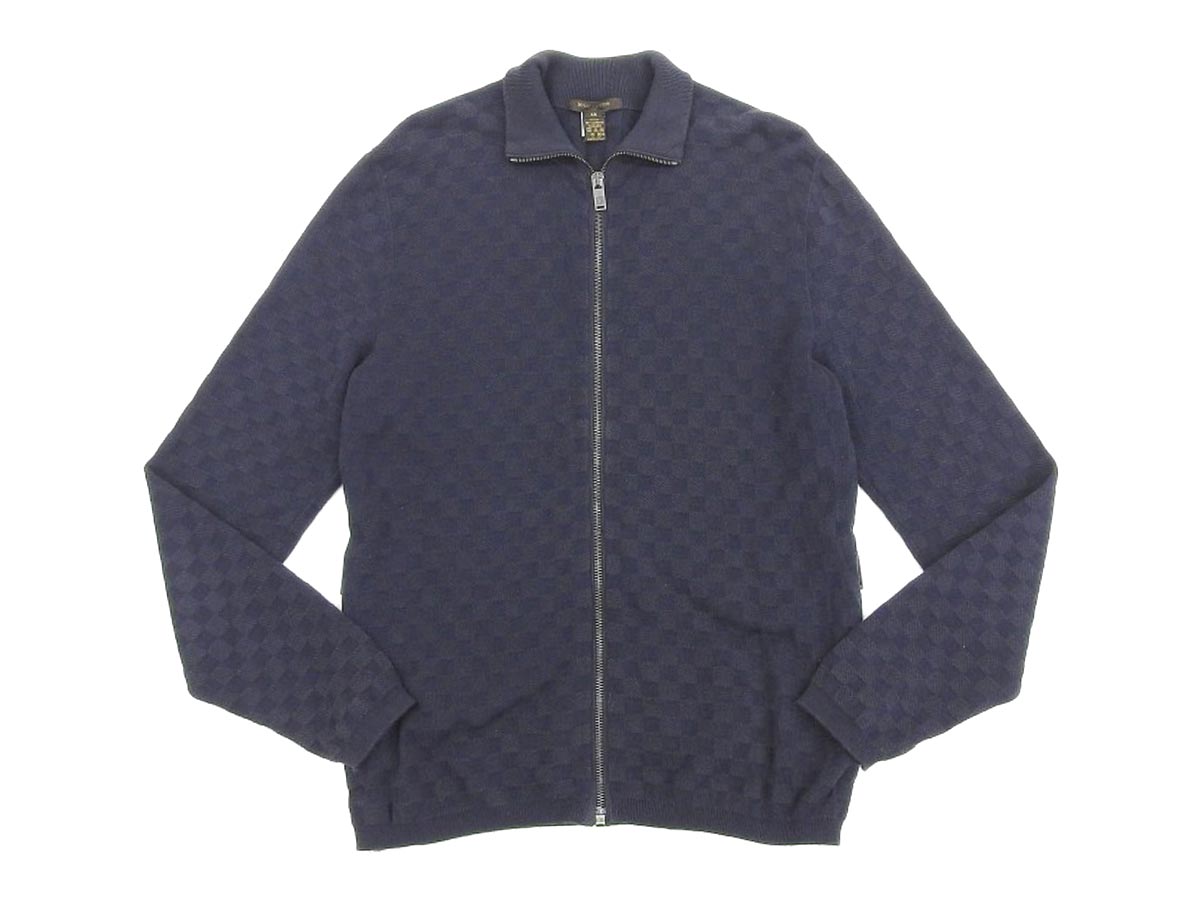 綺麗【LOUISVUITTON ルイヴィトン】メンズ ダミエ ニット ジップアップ 