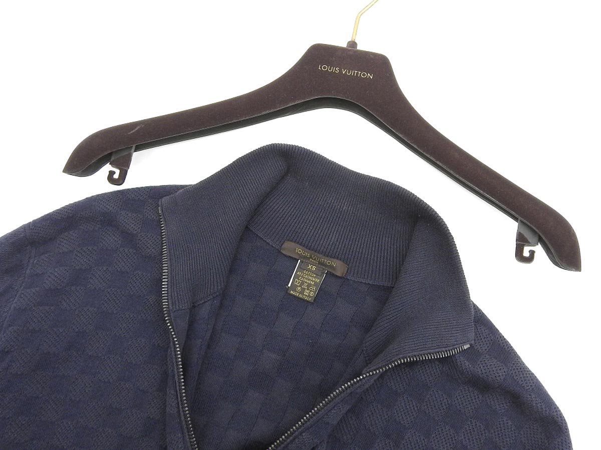 綺麗【LOUISVUITTON ルイヴィトン】メンズ ダミエ ニット ジップアップ 