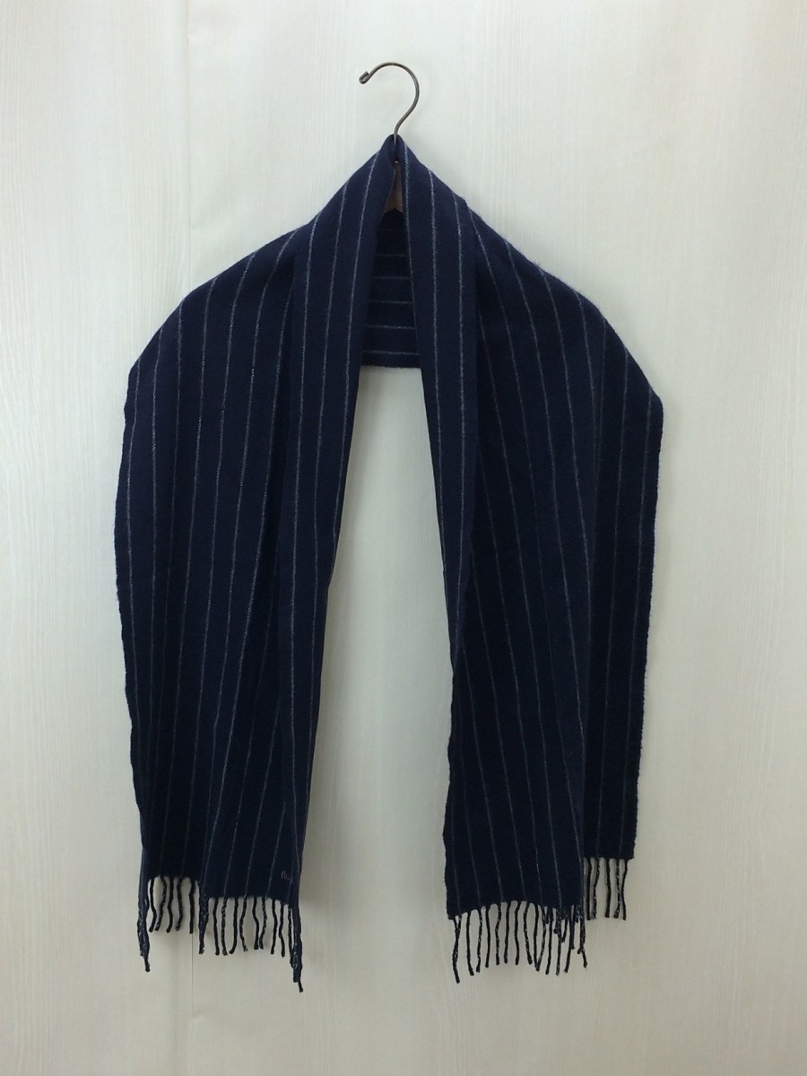 Paul Smith◆マフラー/カシミア/NVY/ストライプ/メンズ