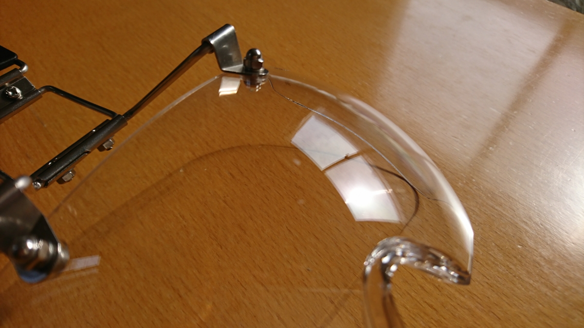 送料無料 即決 追跡１～２日発送 中古 透明レンズ 帽子取付用防塵メガネ No.1400-C TOYO ※ 保護メガネ ヘルメット取り付け 建築現場 加工 _8