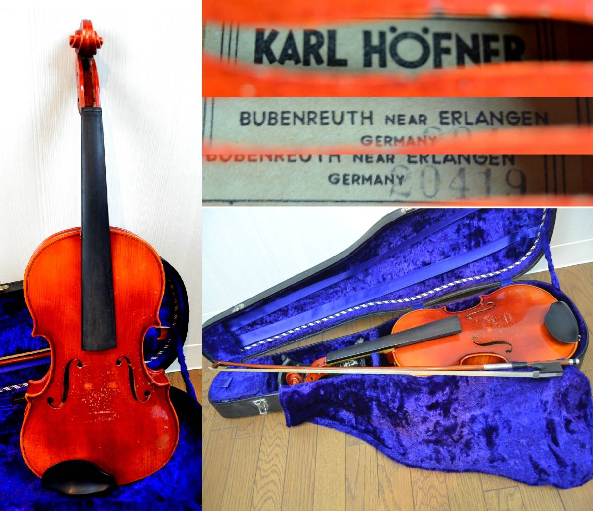 ドイツ製　Karl Hofner KH11 4/4 フルサイズ　バイオリン Karl Hofner カールヘフナー 4⁄4 ドイツ製 バイオリン 4⁄4 ドイツ製