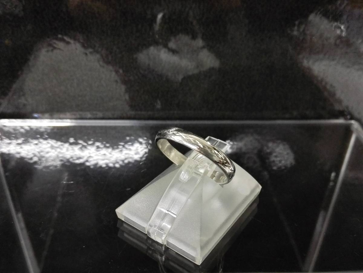 新品仕上済み シンプル デザイン リングPm Pt850 15号 3.1g プラチナ 