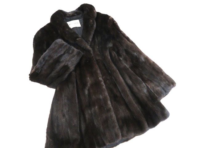 良品▽VISCARDI MITSUKOSHI BLACKGLAMA MINK ビスカルディ 三越 
