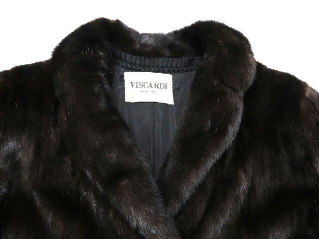 良品▽VISCARDI MITSUKOSHI BLACKGLAMA MINK ビスカルディ 三越 