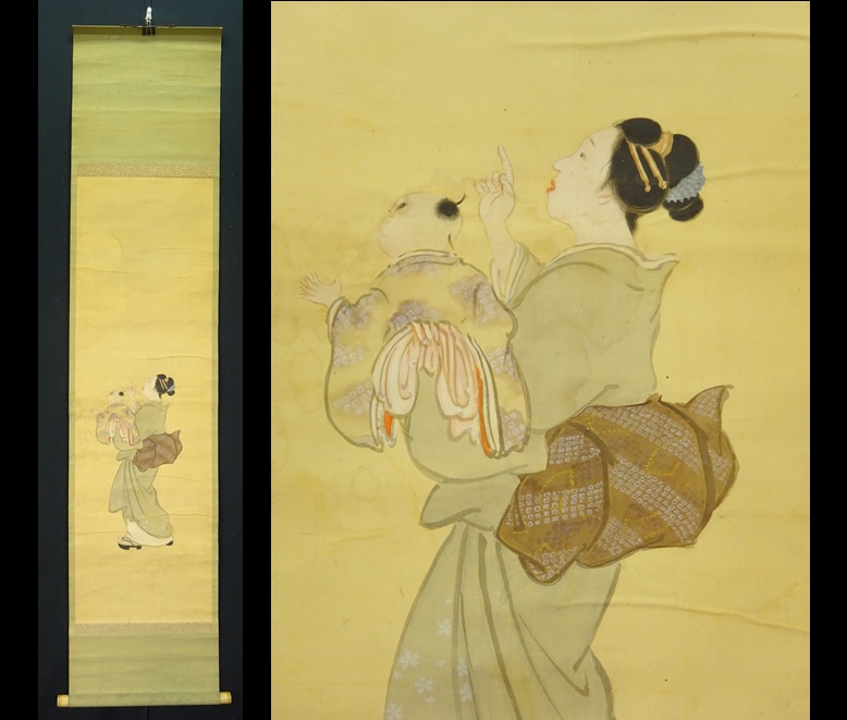 中国美人画 掛軸｜楊淑涛 仕女図｜絹本 工筆人物画｜三尺中堂｜床の間 中国 美人画 唐寅 仕女図 三尺中堂掛け軸／表装済み - メルカリ