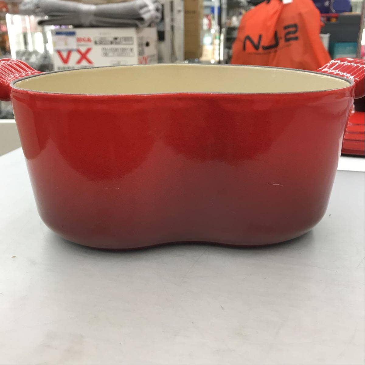 LE CREUSET ル・クルーゼ ハート 鍋 チェリーレッド 19×25×10 送料700円