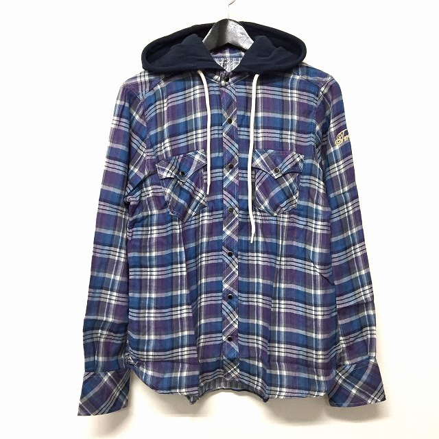 セール，人気 TMT 15AW ダブルガーゼ フード チェックシャツ 青 ブルー M TSH-F15SP20 定価30240円(長袖シャツ)｜売買されたオークション情報、yahooの商品情報をアーカイブ公開 - オークファン 男性用