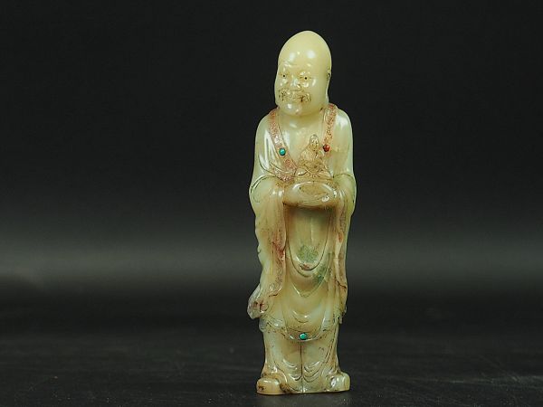 中国 清時代 寿山石 細密彫刻 人物像 古美術唐物古玩骨董品 AF3086