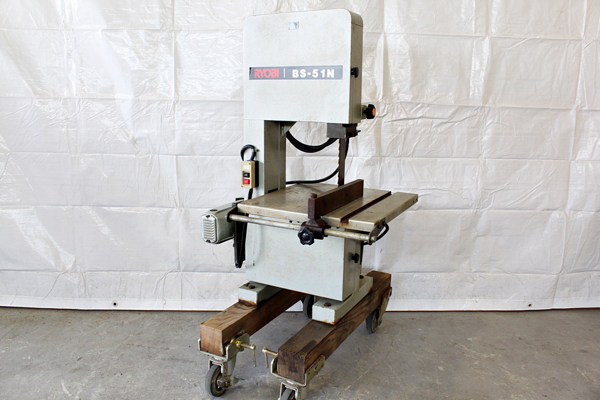 中古 RYOBI リョービ 小型バンドソー BS-51N 100V 台 キャスター付き 