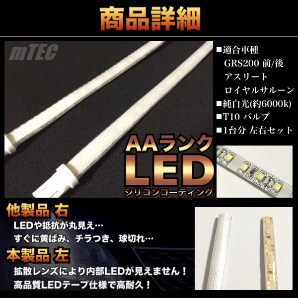 mTEC■200系 20 クラウン 専用 ステルス LED ポジション スモール ホワイト■