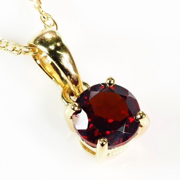 最落無 1円～】 18K ガーネット 18金 ネックレス 天然 0.5ct 天然石 