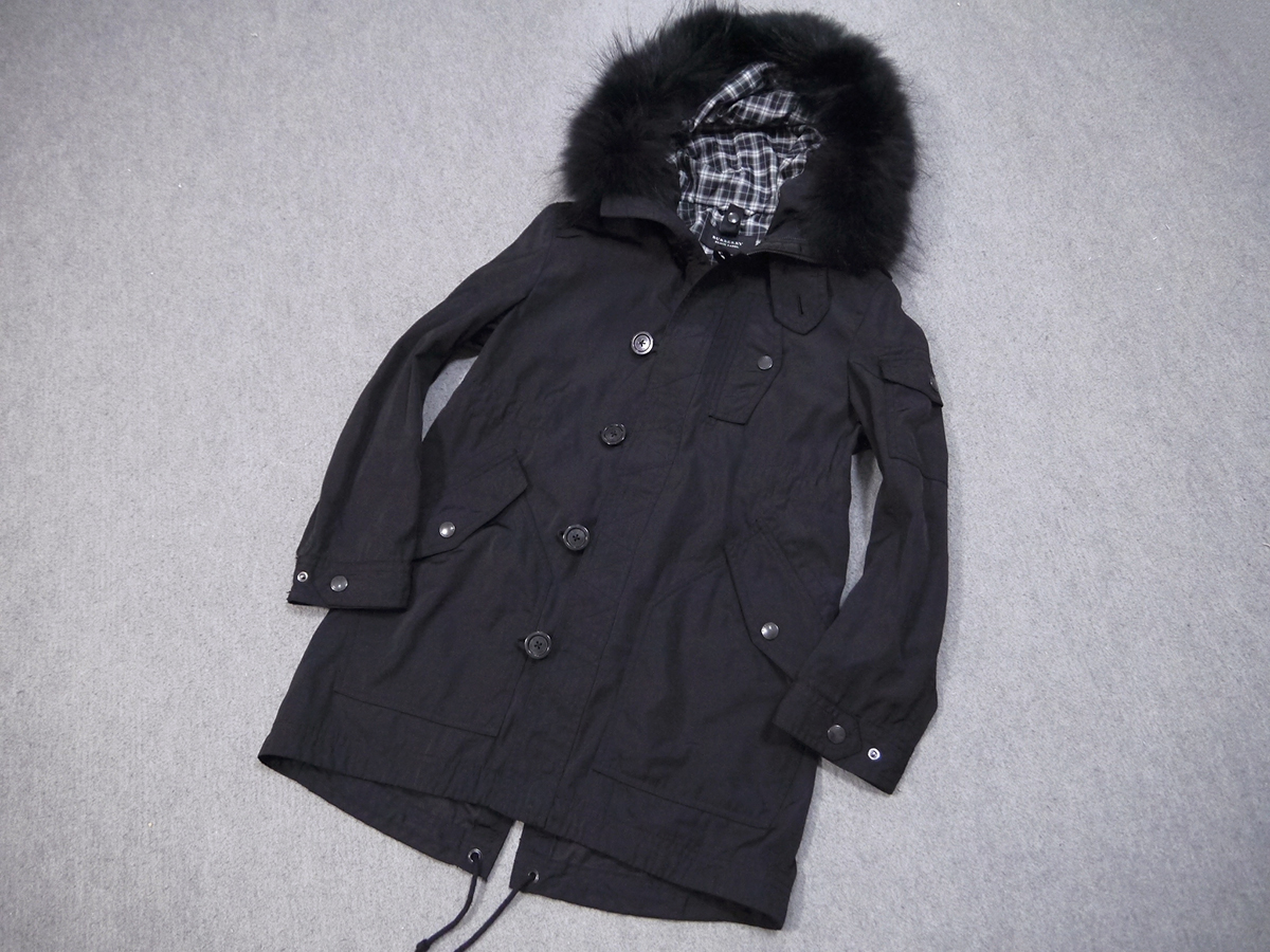 バーバリーブラックレーベル（BURBERRY BLACK LABEL）のファーフード