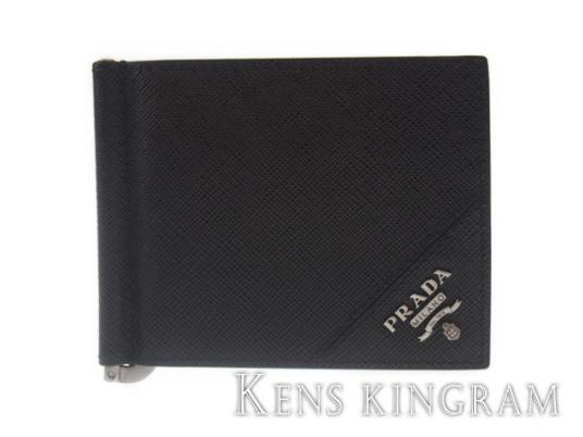全国無料 商品タイトル：プラダ PRADA マネークリップ 付 二つ折り 財布 札入れ サフィアーノ プレート 黒 ブラック メンズ(男性用財布)｜売買されたオークション情報、yahooの商品情報をアーカイブ公 服飾小物