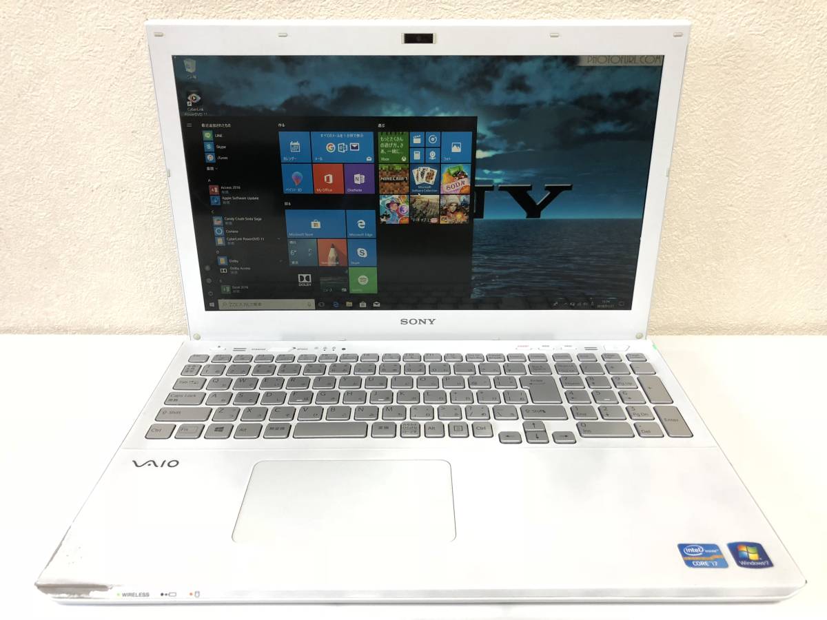 爆速・良品 *★SONY VAIO/SVS1513AJ★* Ci7 3632QM～2.20GHz/8GB/新品SSD320GB/WIN10・Office2016搭載