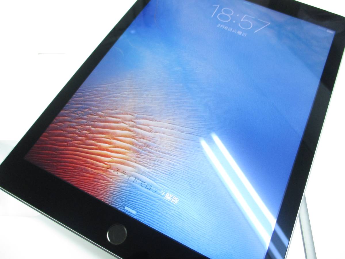 ◆◇1スタ au ○判定 Apple ipad Air2 Wi-Fi+Cellular 64GB第2世代 MGHX2J&frasl;A スペースグレイ  中古品◇◆