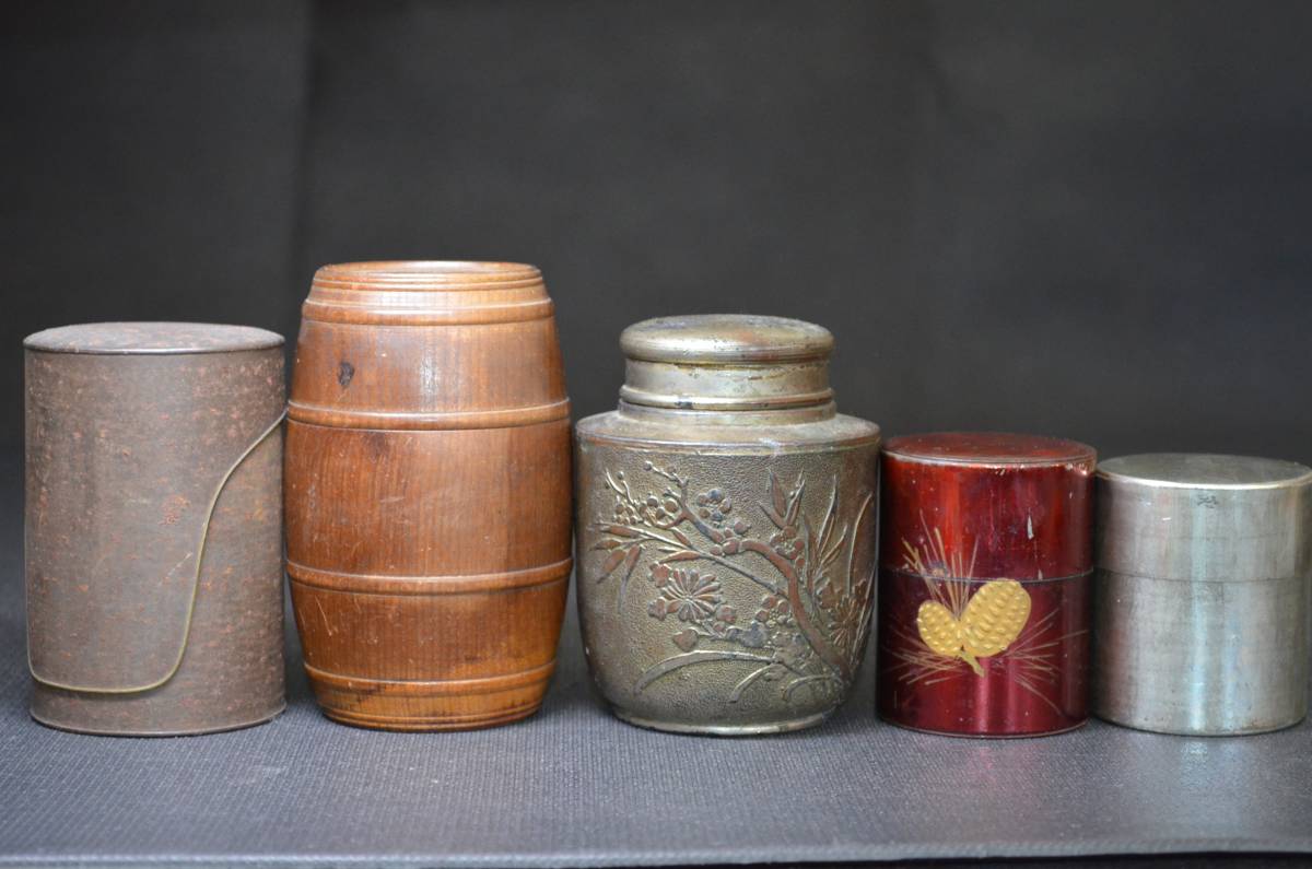 茶道具 茶入 茶壺 茶入（お濃茶器） 京焼き 文琳茶入 桶谷定 谷川 蓋