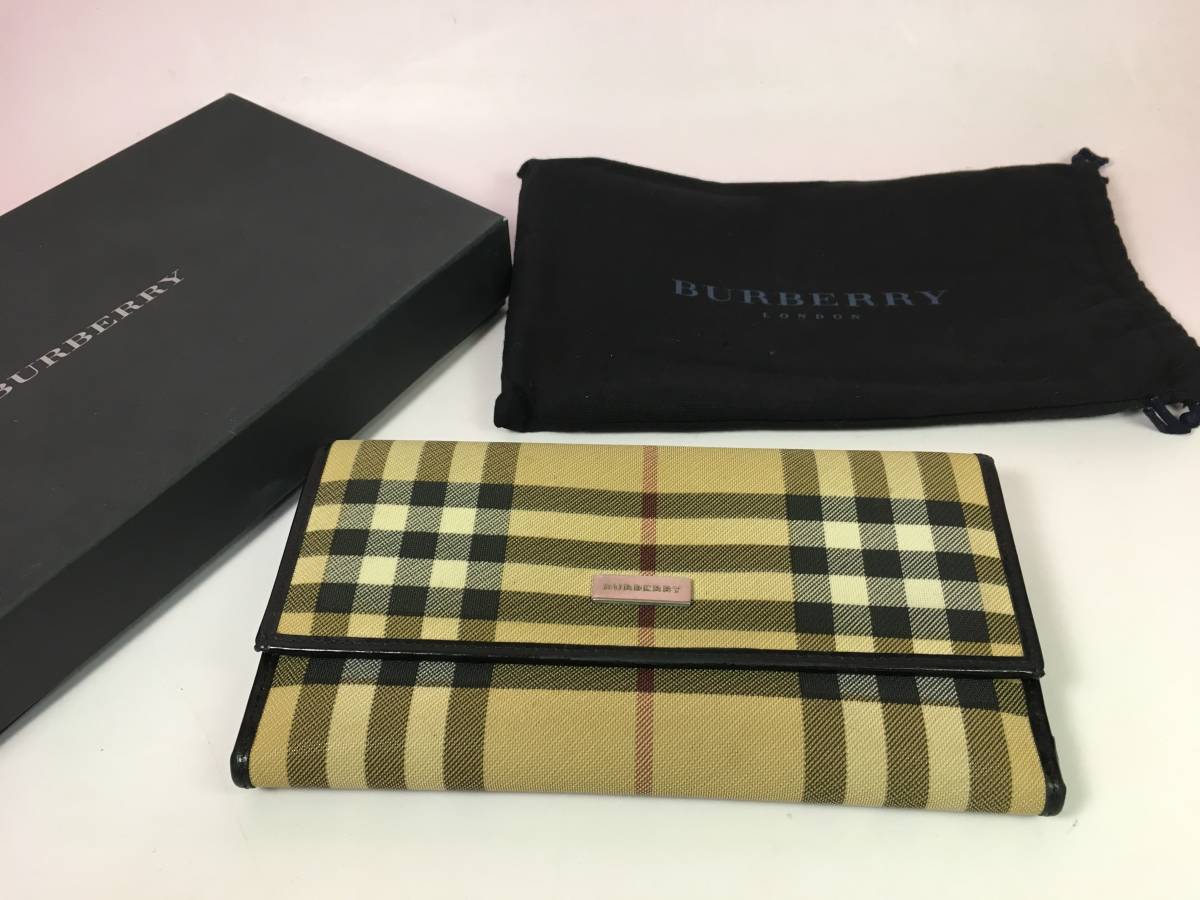 ◇バーバリー長財布 レディース BURBERRY 二つ折り財布 ノバチェック 