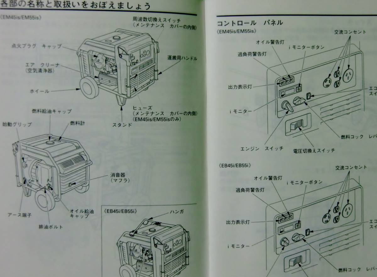 ホンダ発電機 Em45is Em55is Eb45i Eb55i 取扱説明書 配線図付の質問一覧