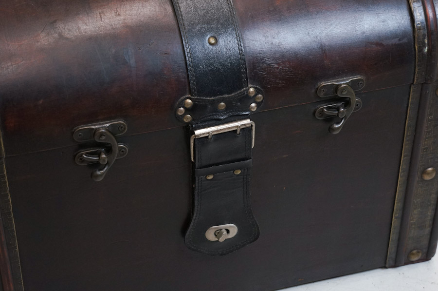 ☆アンティーク調☆WOODEN TRUNK トランクボックス☆56×39×41cm 宝箱