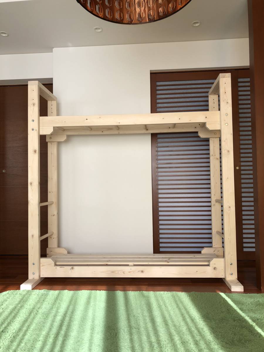 高さ2m特注品】 うんてい 雲梯 木製 遊具 27mmφ 室内 アパート設置可能