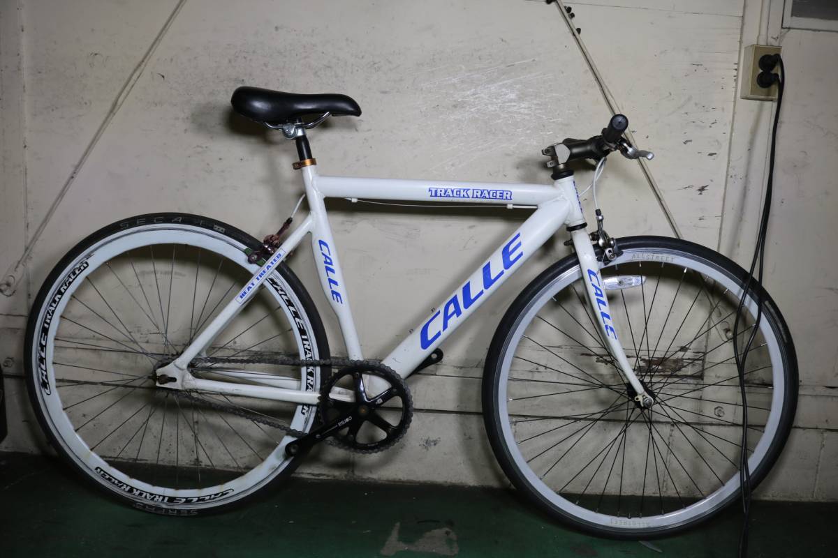 良品！CALLE TRACK RACER 700C アルミ520mm ピストバイク（FREE+固定 