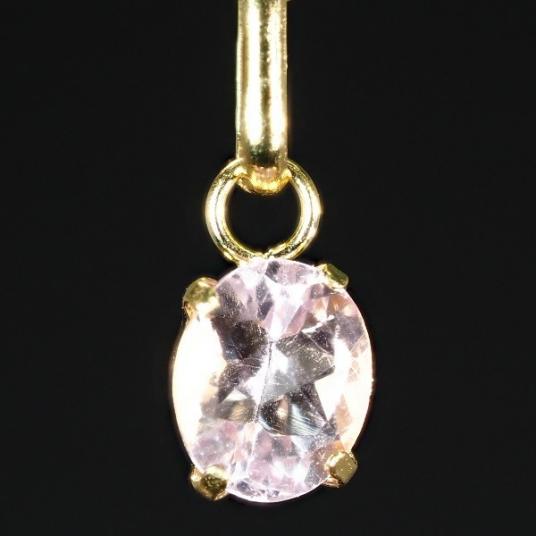 在庫限り』《18金製》 天然 ピンク トパーズ ネックレス [0.50ct][刻印][