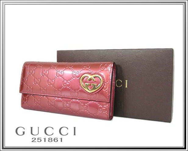 ☆美品GUCCI/グッチ レディース グッチシマ ラブリーハート長財布 