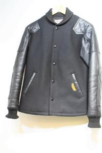 【中古】CALEE/キャリー/14AW　１０周年記念　レザー切替スタジャン/サイズS/ストリート/アメリカンスタイル/ルード/140-180214-TH-03-IZU