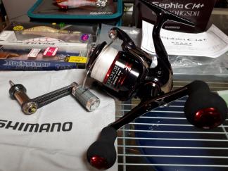 シマノ セフィアCI4＋ C3000HGSDH 美品 エギングセット ドレスガトリングハンドル、スクイッドマニアエギ、ロケッティアエギ、エギケース 