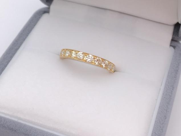 新品◇1ct ダイヤ エタニティ リング 11号◇鑑別付/K18/18金イエロー 