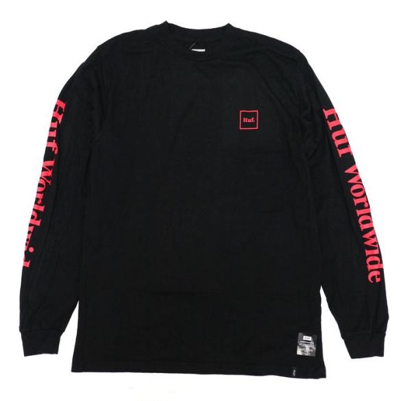 HUF DOMESTIC LS Tシャツ M BLK ロンT ロングスリーブ