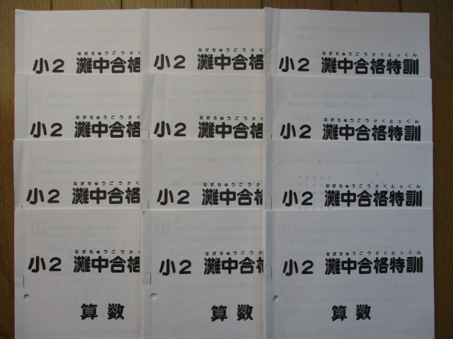浜学園 小2 灘中合格特訓 算数 第1回～第12回（全12回） 日能研 サピックス