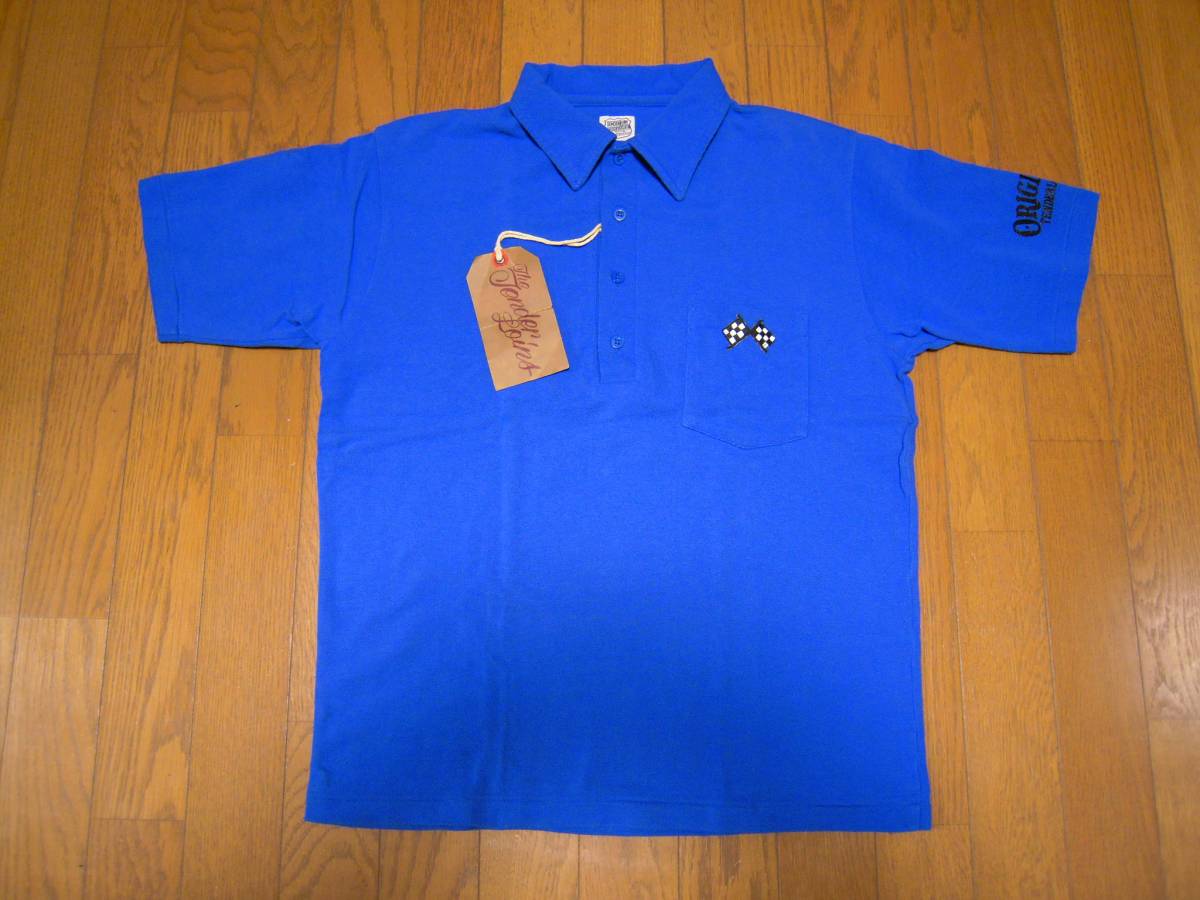 TENDERLOIN テンダーロイン ワークシャツ ピケ ワッペン ブラック ★美品★ TENDERLOIN(テンダーロイン) WORK POLO ポロシャツ 青 S M