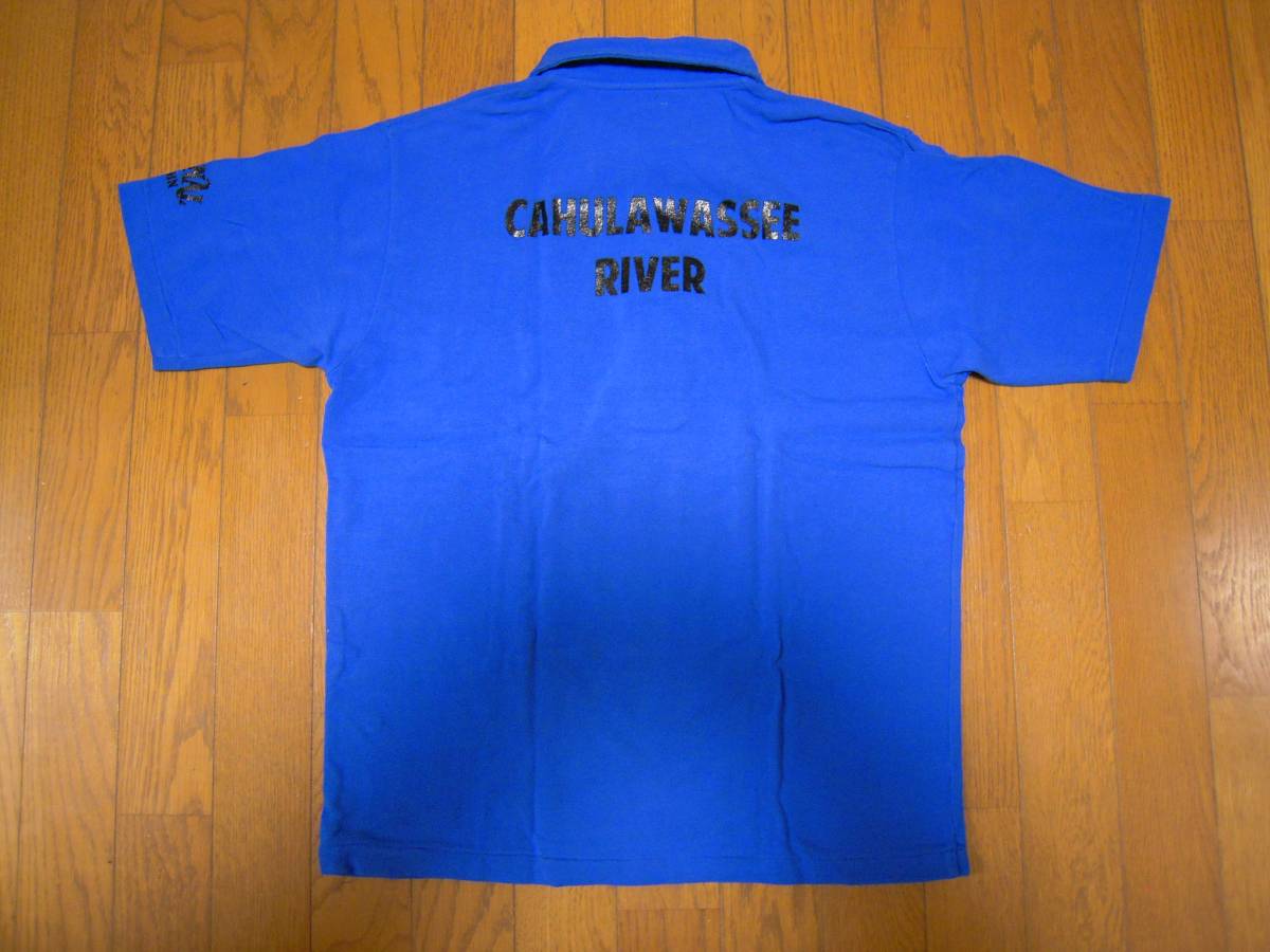 TENDERLOIN テンダーロイン ワークシャツ ピケ ワッペン ブラック ★美品★ TENDERLOIN(テンダーロイン) WORK POLO ポロシャツ 青 S M