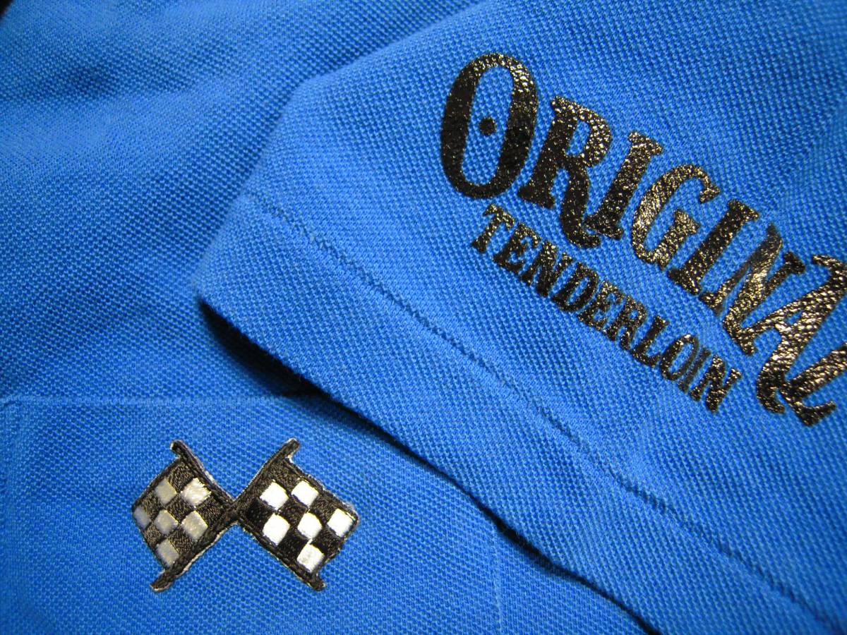 TENDERLOIN テンダーロイン ワークシャツ ピケ ワッペン ブラック ★美品★ TENDERLOIN(テンダーロイン) WORK POLO ポロシャツ 青 S M