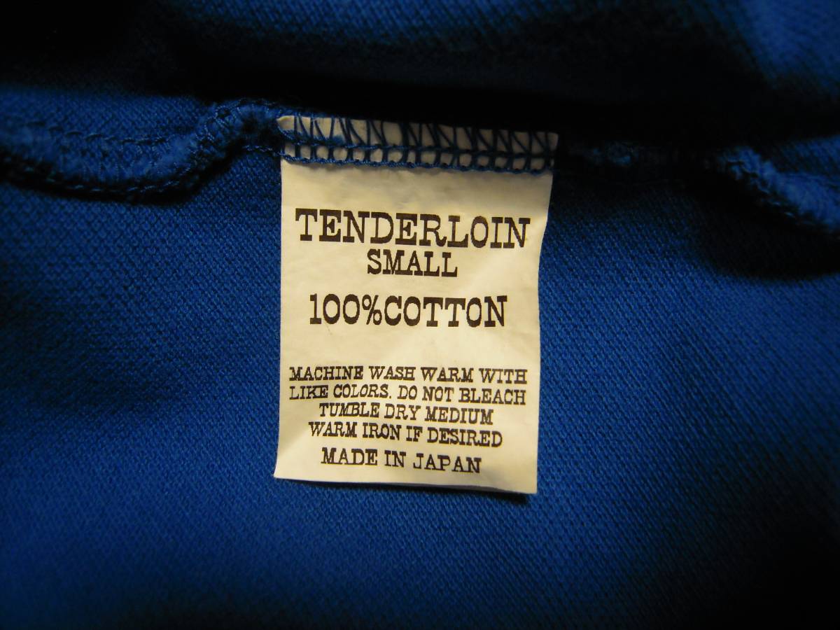 TENDERLOIN テンダーロイン ワークシャツ ピケ ワッペン ブラック ★美品★ TENDERLOIN(テンダーロイン) WORK POLO ポロシャツ 青 S M