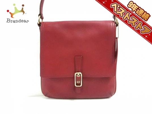 カバン コーチ COACH バッグ ショルダーバッグ レザー レッド 9592 - 美品