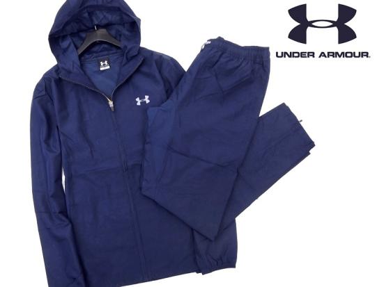 人気SALE，得価 UNDER ARMOUR アンダーアーマー UAストーム1 撥水 ウーブンフルジップフーディー ウインドジャケット セットアップ 紺 LG / n44-12(その他)｜売買されたオークション情報、yahooの商品情報をアーカ ナイロン
