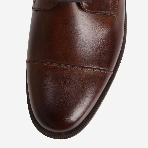 Cole Haan 26cm レザー ブラウン 茶 オックスフォード ストレートチップ キャップトゥ ローファー ビジネス サンダル スリッポン 778