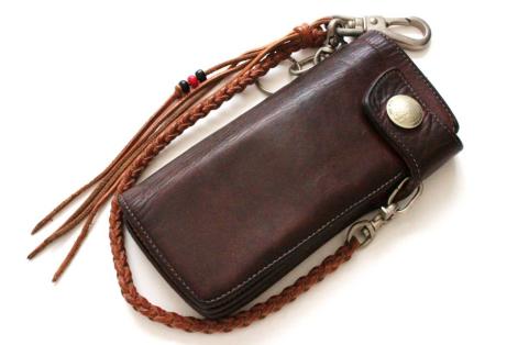 REDMOON レザー ロングウォレット ロープ付き レッドムーン 本革 財布 サイフ ウォレットチェーン コンチョ