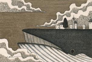 0501 クジラの街 原画 絵 イラスト 幻想 空 ファンタジー メルヘン 手描きイラスト 売買されたオークション情報 Yahooの商品情報をアーカイブ公開 オークファン Aucfan Com